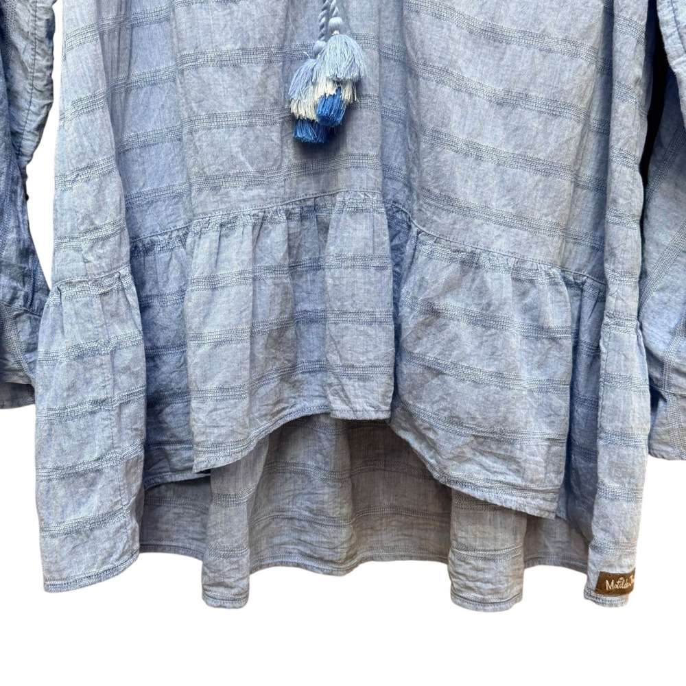Matilda Jane Dream Chasers Pretty Thing Blue Chambray Blouse Cottagecore Size M - Picture 4 of 8